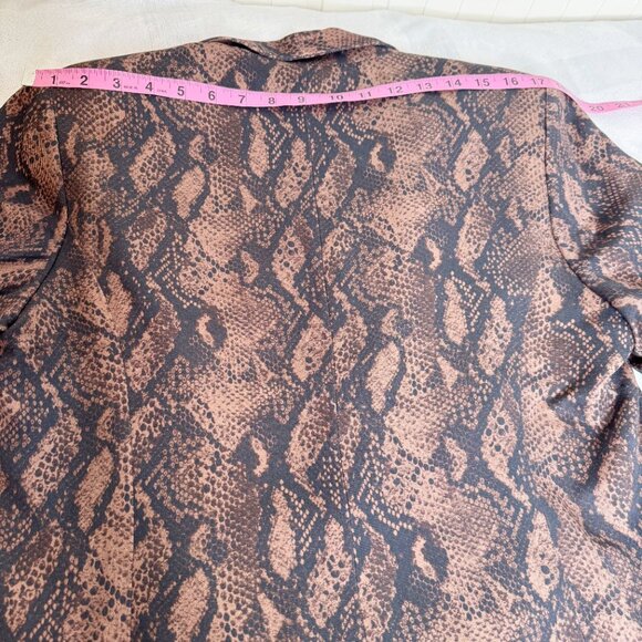 PAIGE Karissa Snake Print Blazer Brown Black Double-Breasted Size L - Picture 14 of 16